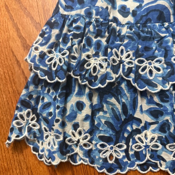 House of Harlow 1960 Melba Blue Floral Print Tiered Embroidered Skirt size S - Picture 5 of 10